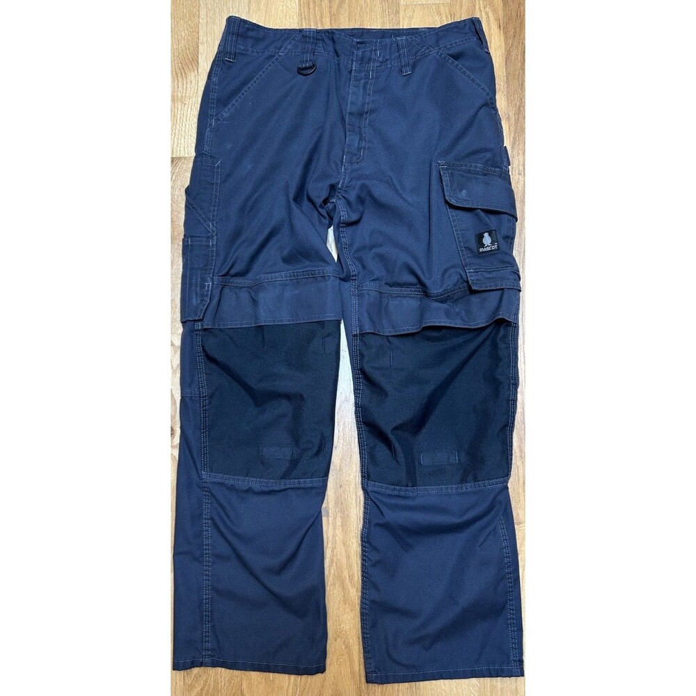 Mascot Utility Pants Men's 34.5 x 30 Blue Canvas Double Knee Danish Design